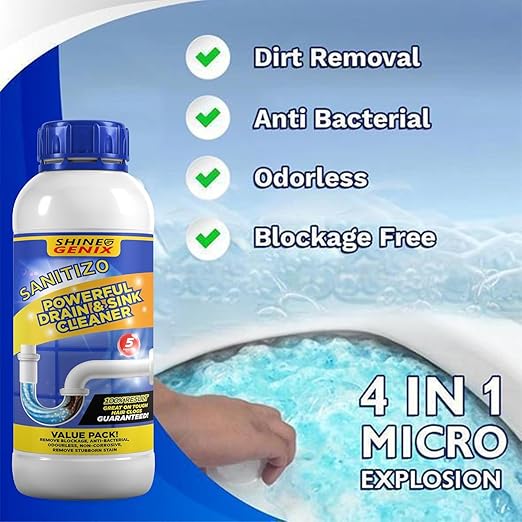 Sanitizo Drain Cleaner Powder Powerful Drain & Sink Cleaner - BUY 1 GET 3 FREE