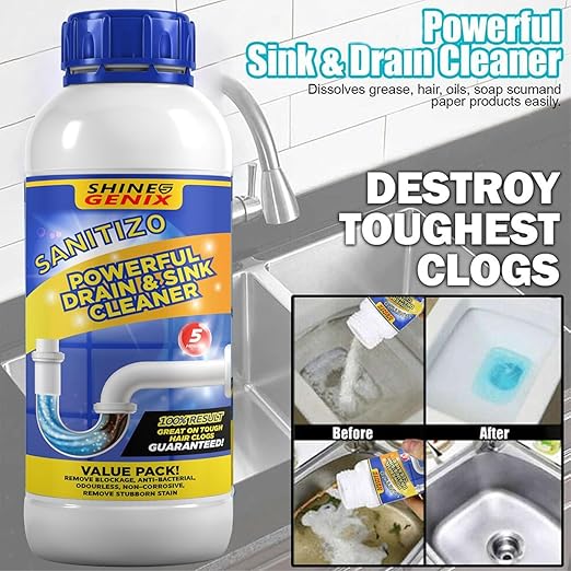Sanitizo Drain Cleaner Powder Powerful Drain & Sink Cleaner - BUY 1 GET 3 FREE