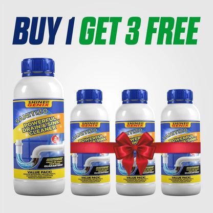Sanitizo Drain Cleaner Powder Powerful Drain & Sink Cleaner - BUY 1 GET 3 FREE